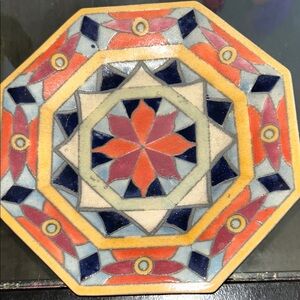 Colorful plate Geometric Ceramic Tile Art